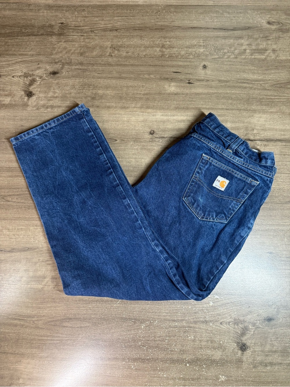 Carhartt Men's FR Cat2 NFPA 2112 Classic Straight Leg Blue Denim Jeans 42x32
